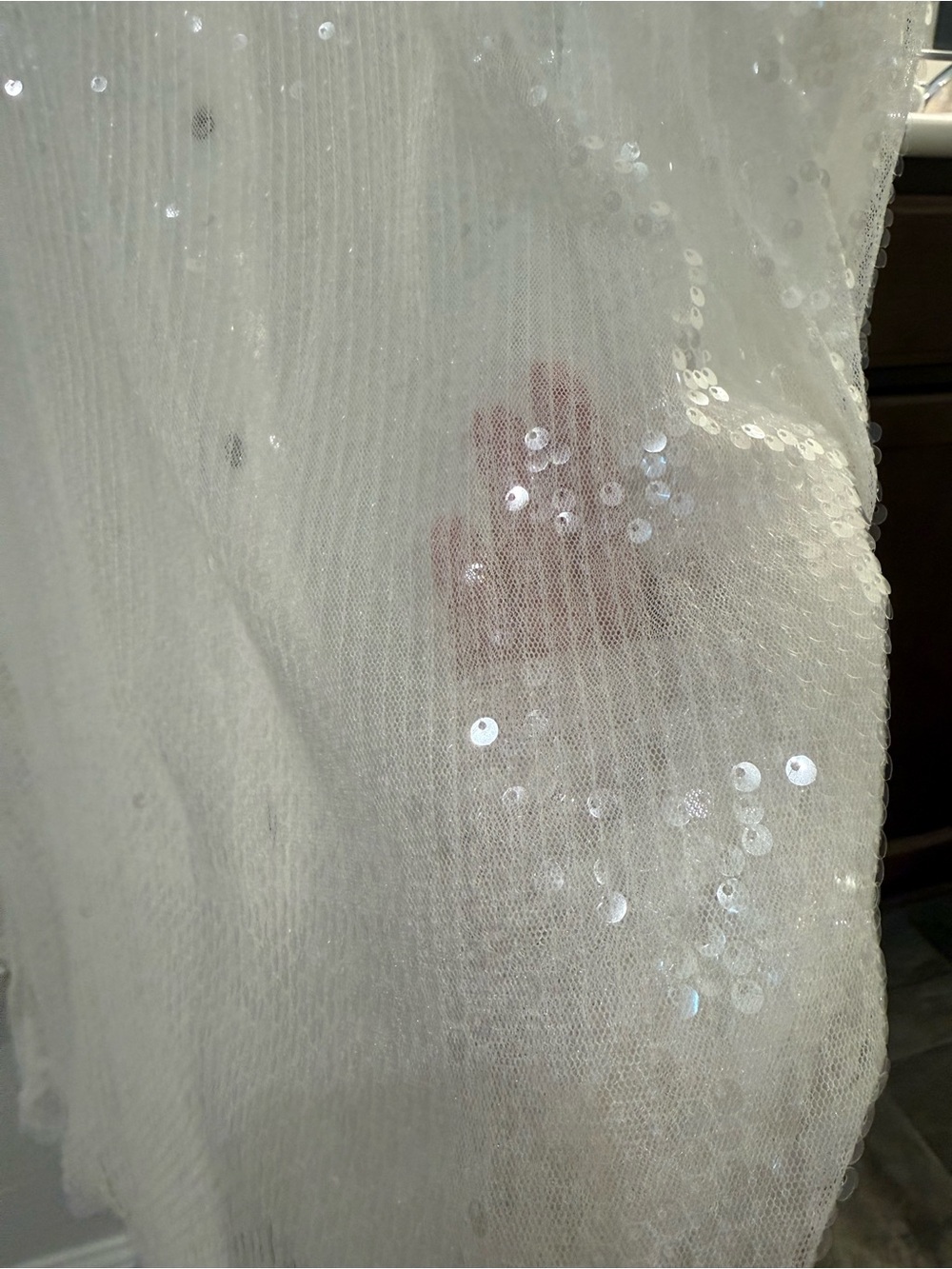 Anthropologie Sheer Long Sleeve Sequin Shirt